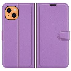  iPhone 13 Fodral Litchi Textur Lila