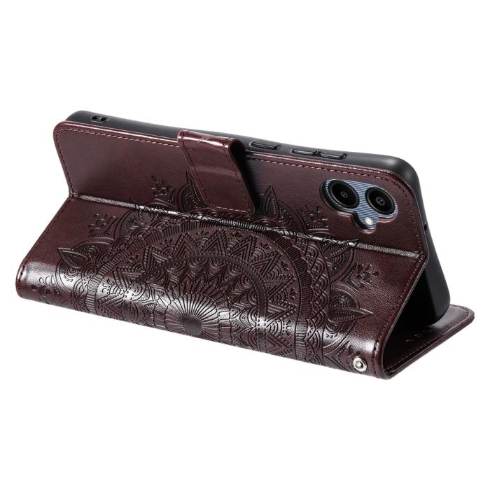 Bild 4,  Samsung Galaxy A07 Fodral Mandala Läder Brun