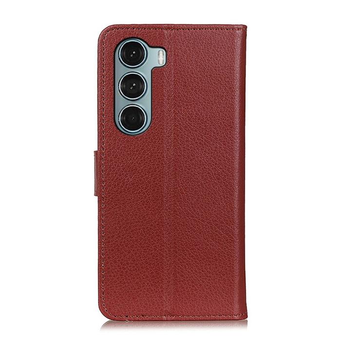 Bild 3,  Motorola Moto G200 Fodral Litchi Läder Brun