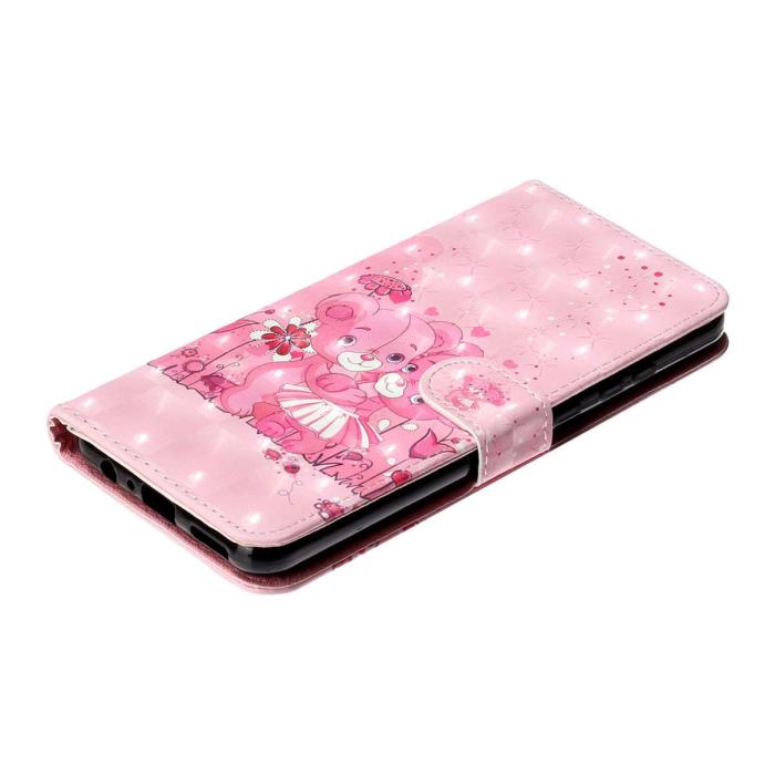 Bild 4,  Xiaomi Redmi 15C Fodral Med Tryck Rosa Björnar