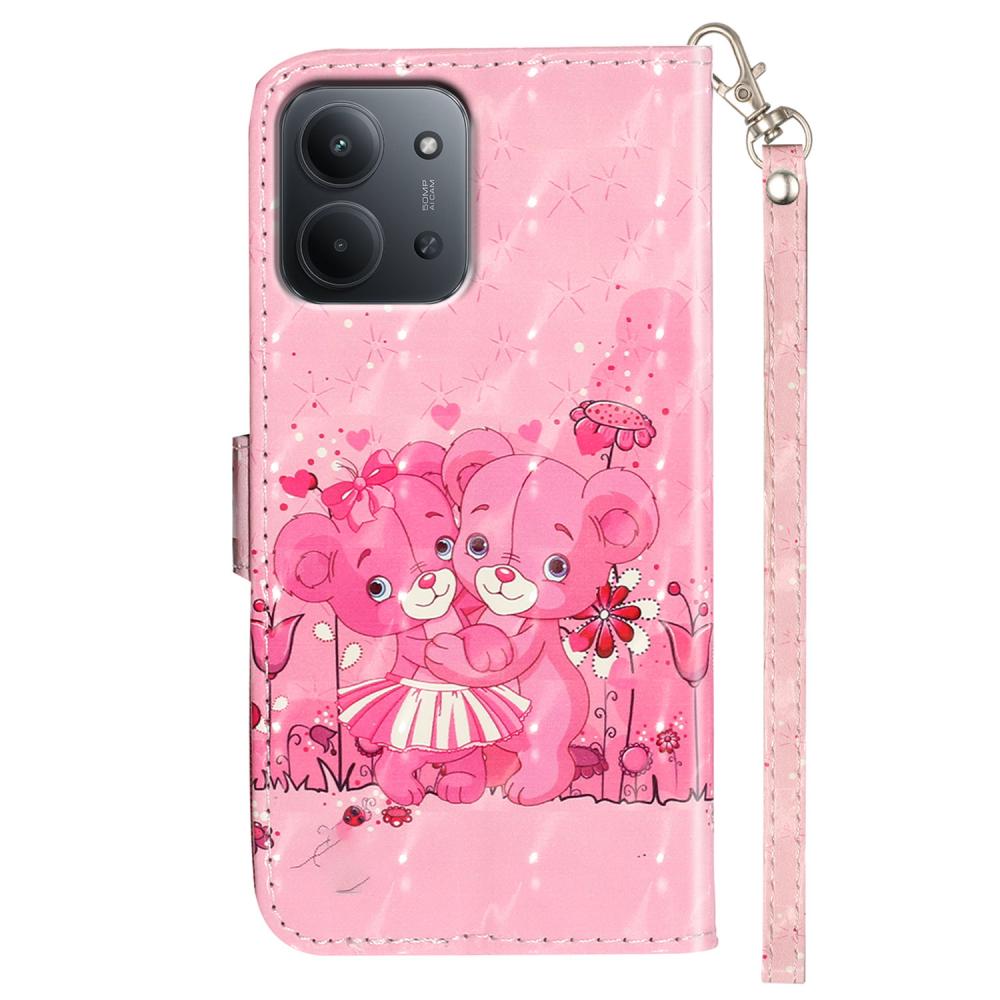  Xiaomi Redmi 15C Fodral Med Tryck Rosa Björnar