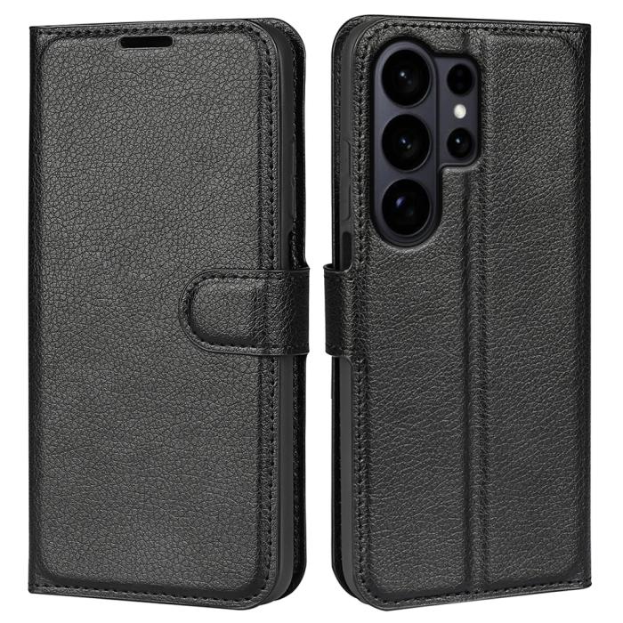 Bild 4,  Samsung Galaxy S26 Ultra Fodral Litchi Läder Svart