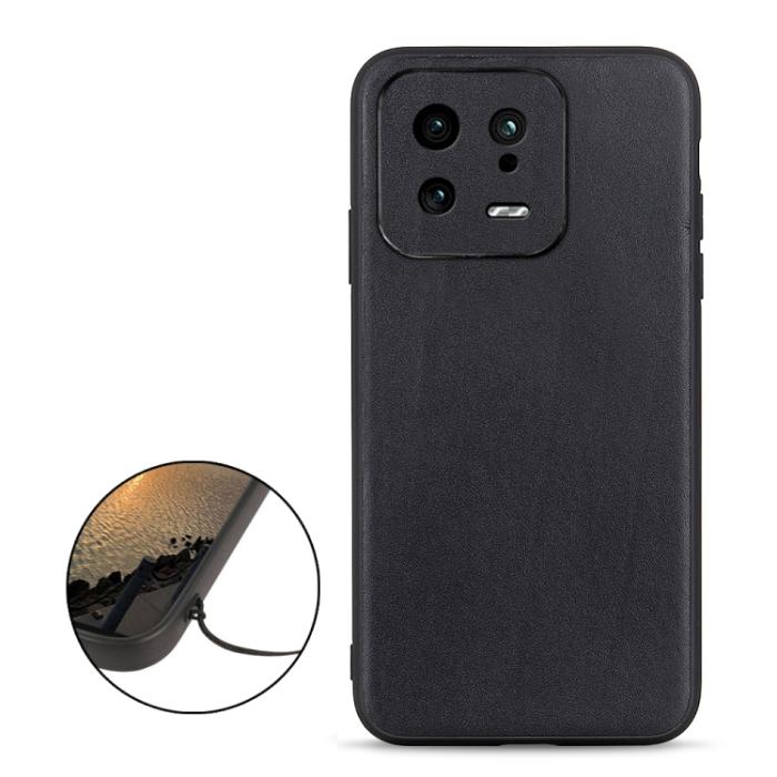 Bild 2,  Xiaomi 13 5G Skal Äkta Läder Svart