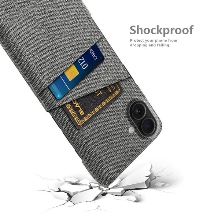 Bild 4,  iPhone 17 Skal Med Kortfack Tygbelagt Grå