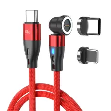 ENKAY ENKAY 1 m 2in1 PD 60W USB-C - Lightning/USB-C 360&deg; Magnetkabel