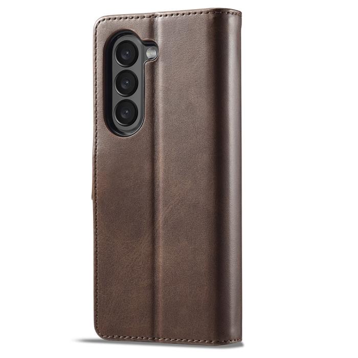 Bild 5, LC.IMEEKE LC.IMEEKE Galaxy Z Fold 5 Fodral Läder Brun