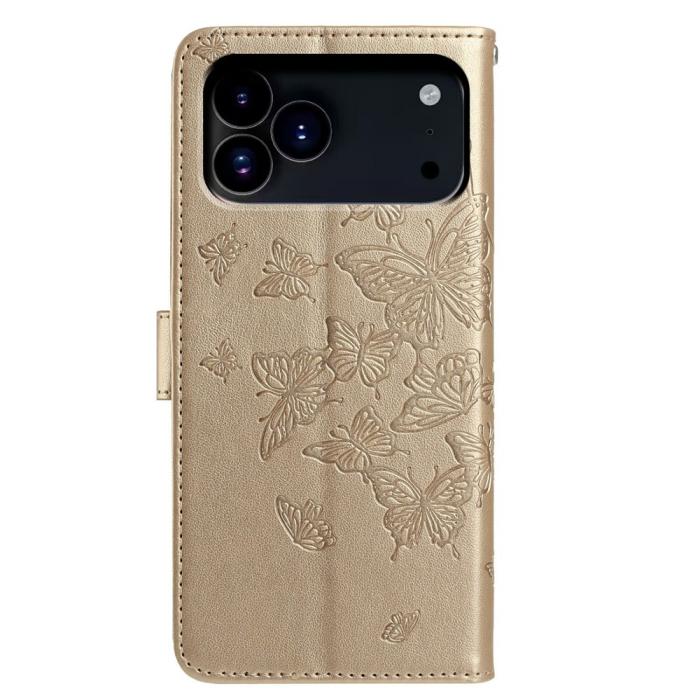Bild 5,  iPhone 17 Pro Fodral Med Fjäril Tryck Guld
