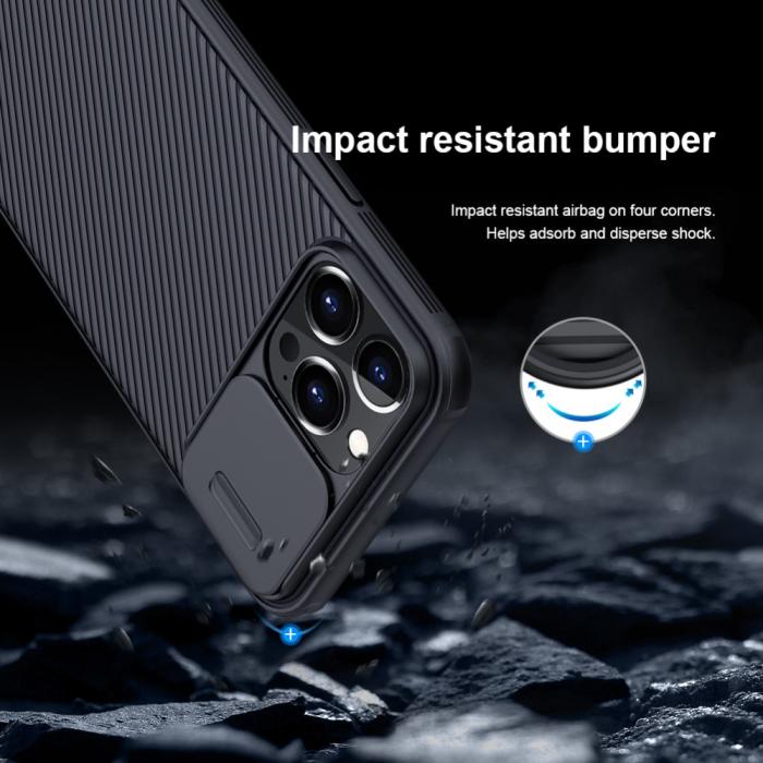 Bild 6, NILLKIN iPhone 13 Pro Max - NILLKIN CamShield Pro Skal - Svart