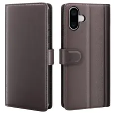  iPhone 16 Fodral Premium &Auml;kta L&auml;der Brun