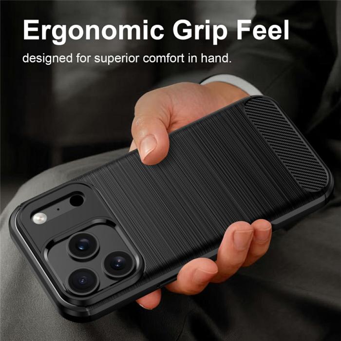 Bild 2,  iPhone 18 Pro Max/17 Pro Max Skal Kolfiber Textur Svart