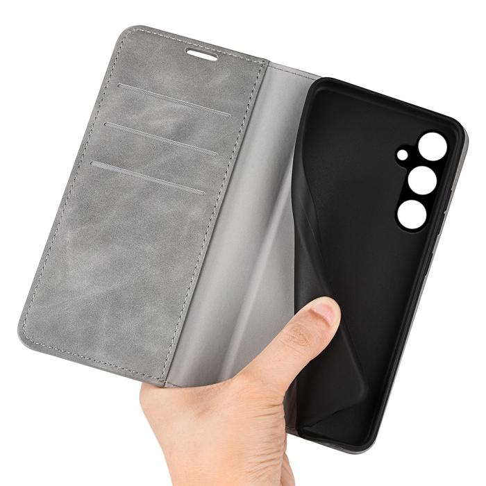 Bild 4,  Samsung Galaxy A15 5G Fodral Flip Skin Touch Grå