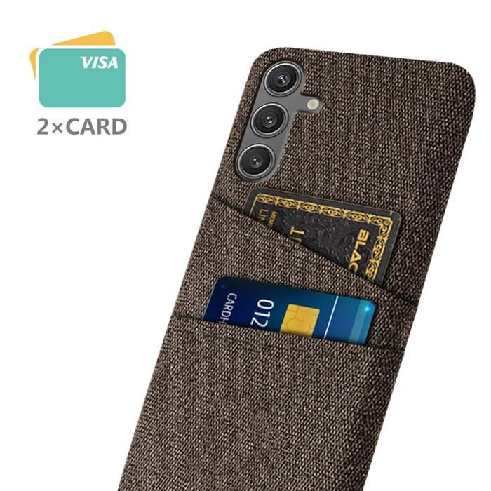 Bild 2,  Samsung Galaxy S25 Skal Med Kortfack Tygbelagt Brun
