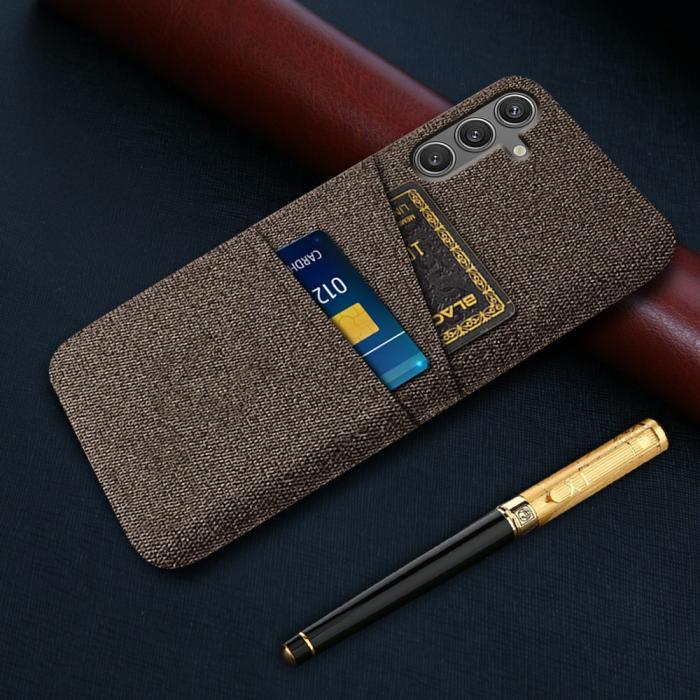 Bild 5,  Samsung Galaxy S25 Skal Med Kortfack Tygbelagt Brun
