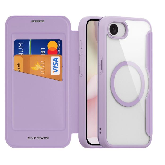 Bild 2, DUX DUCIS DUX DUCIS iPhone 17e/16e Fodral MagSafe Skin X Pro Lila/Rosa
