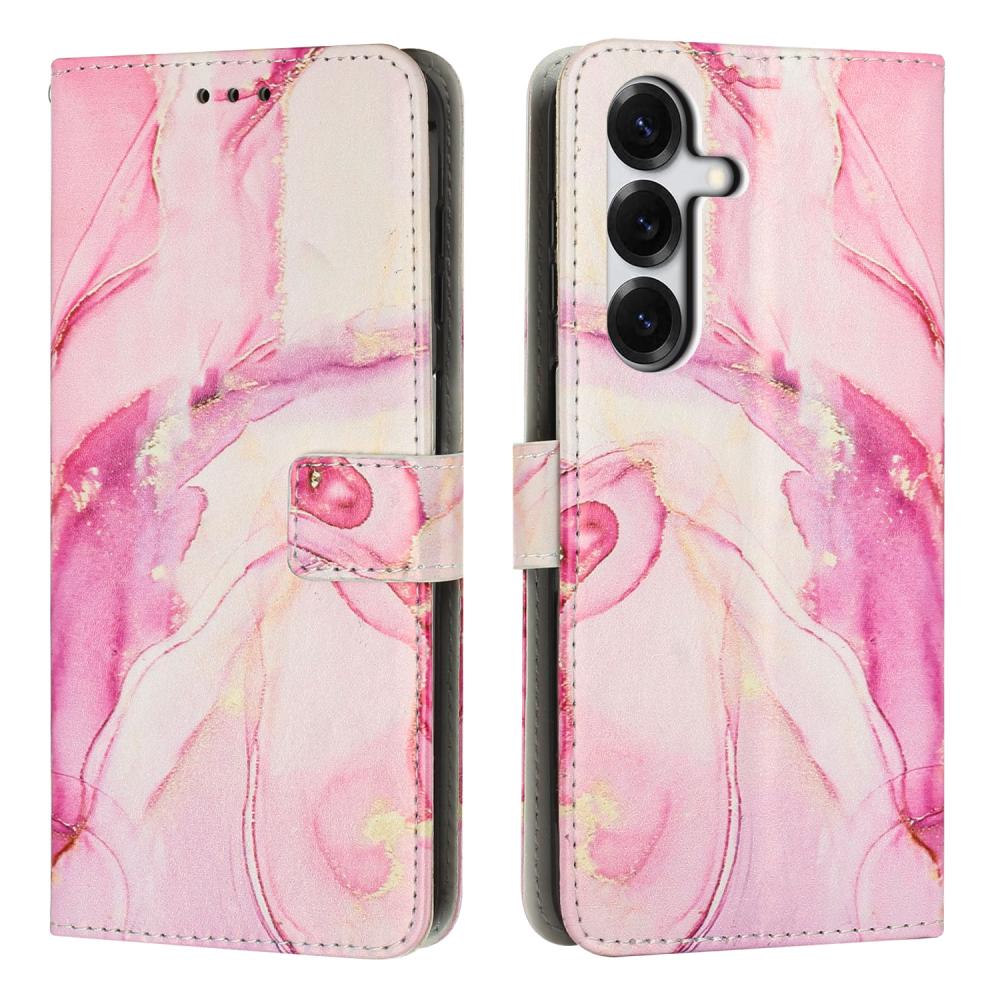  Samsung Galaxy S26 Fodral Läder Marmor Roséguld