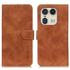KHAZNEH KHAZNEH Motorola Edge 50 Ultra 5G Fodral Retro L&auml;der Brun