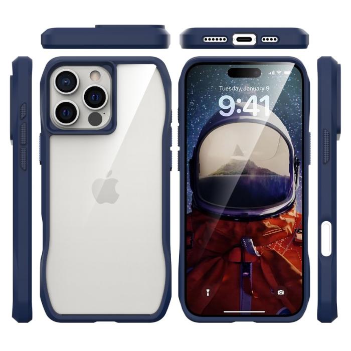 Bild 3,  iPhone 16 Pro Skal Shockproof Hybrid Mörk Blå