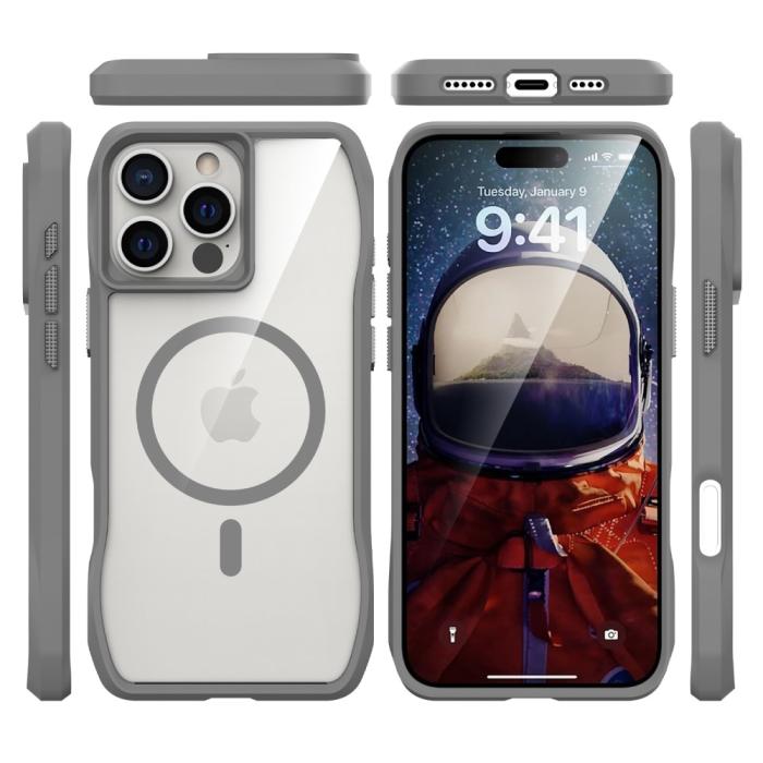 Bild 3,  iPhone 16 Pro Skal MagSafe Shockproof Hybrid Grå