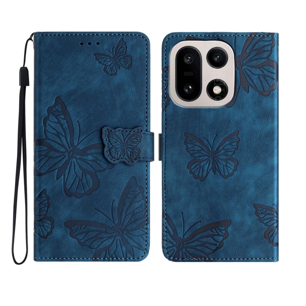  OnePlus 15 Fodral Med Fjäril Tryck Blå