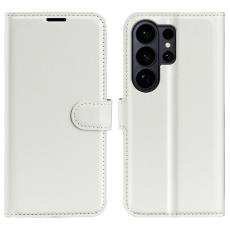  Samsung Galaxy S26 Ultra Fodral Litchi L&auml;der Vit
