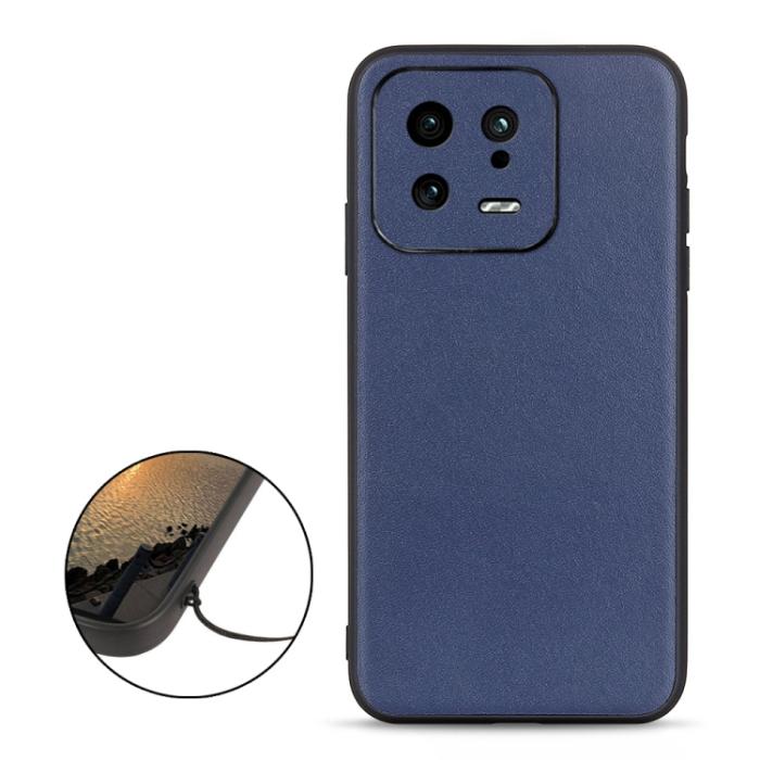 Bild 2,  Xiaomi 13 5G Skal Äkta Läder Blå