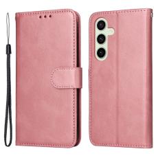  Samsung Galaxy S24 FE Pl&aring;nboksfodral L&auml;der Ros&eacute;guld