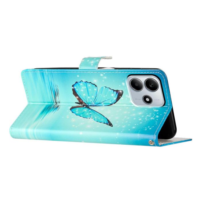 Bild 3,  Xiaomi Redmi Note 14 5G Fodral Med Tryck Blå Fjäril