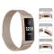  Milanese Loop Metall Armband Fitbit Charge 4/3 Champagne Guld