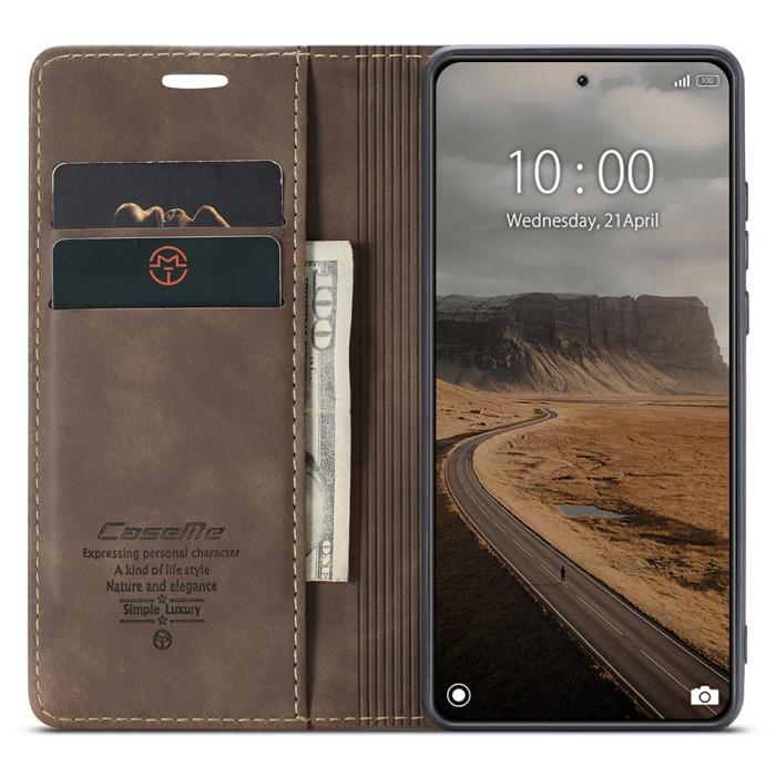 Bild 2, CASEME CASEME Xiaomi 14 Fodral Flip Läder Brun