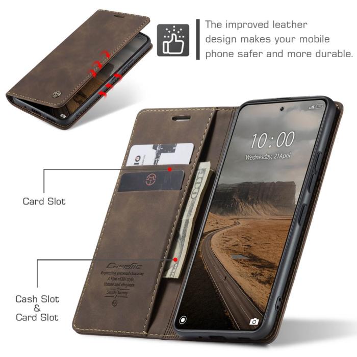 Bild 5, CASEME CASEME Xiaomi 14 Fodral Flip Läder Brun
