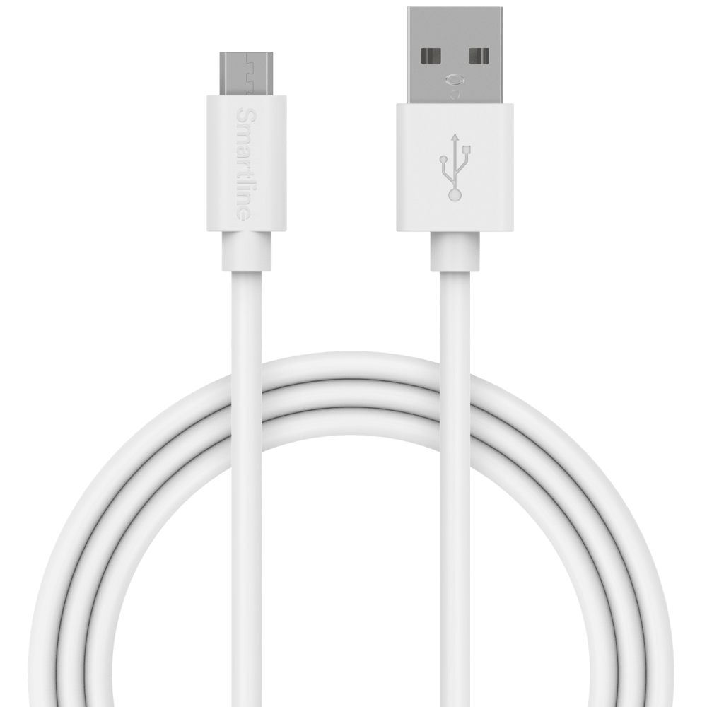 Smartline Smartline 3m Micro USB Laddningskabel Vit