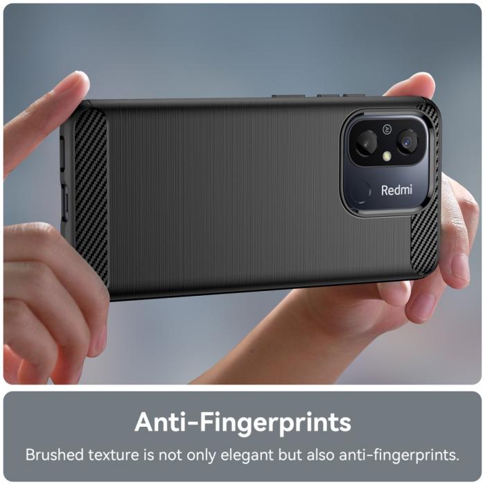 Bild 5,  Xiaomi Redmi 12C 4G Skal Kolfiber Textur Svart