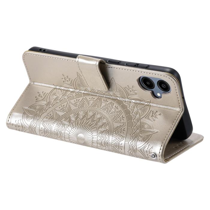 Bild 4,  Samsung Galaxy A07 Fodral Mandala Läder Guld