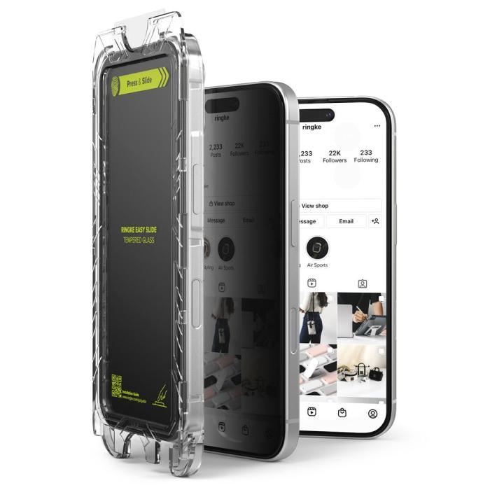 Bild 2, Ringke Ringke iPhone 16 Pro 2-PACK Skärmskydd Easy Slide Privacy