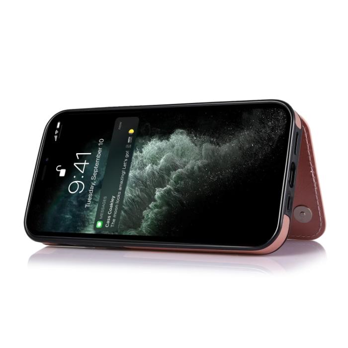 Bild 3,  iPhone 14 Läder Skal Med Kortfack Roséguld