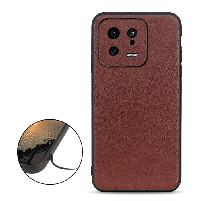 Bild 2,  Xiaomi 13 5G Skal Äkta Läder Brun