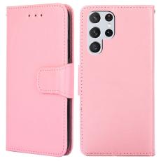  Samsung Galaxy S23 Ultra Fodral L&auml;der Ljus Rosa