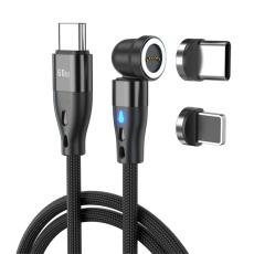 ENKAY ENKAY 1 m 2in1 PD 60W USB-C - Lightning/USB-C 360&deg; Magnetkabel