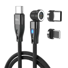 ENKAY ENKAY 1 m 2in1 PD 60W USB-C - Lightning/USB-C 360&deg; Magnetkabel