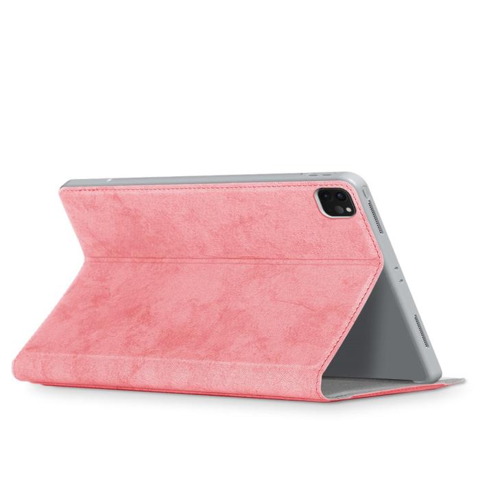 Bild 4,  iPad Pro 12.9 (2018/2020/2021) - Fodral Med Frontficka Och Pennhållare - Rosa
