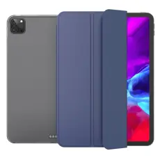  iPad Pro 12.9 (2021) - Tri-Fold L&auml;der Fodral - M&ouml;rk Bl&aring;