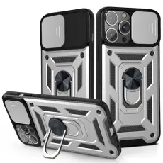  iPhone 13 Pro Max - CamShield Armor Hybrid Ring Skal - Silver