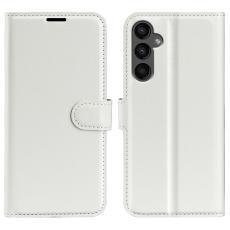  Samsung Galaxy A15 5G Fodral Litchi L&auml;der Vit