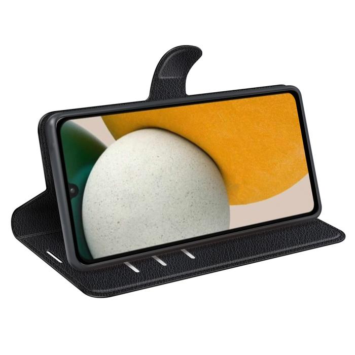 Bild 3,  Samsung Galaxy A15 5G Fodral Litchi Läder Svart