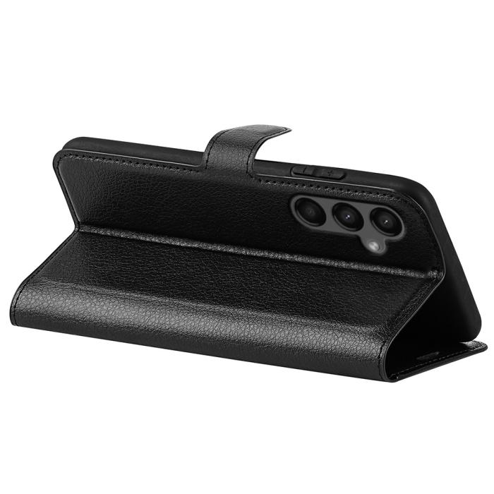 Bild 4,  Samsung Galaxy A15 5G Fodral Litchi Läder Svart