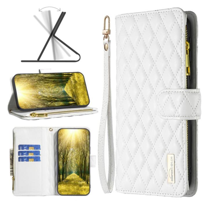 Bild 5, BINFEN BINFEN Galaxy S23 FE Fodral Diamond Multifunktionell Vit