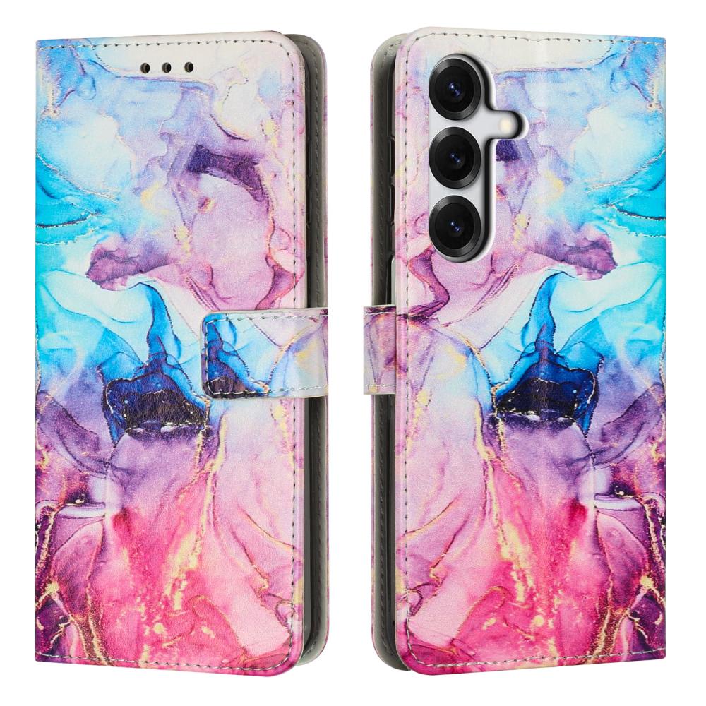  Samsung Galaxy S26 Fodral Läder Marmor Rosa / Lila
