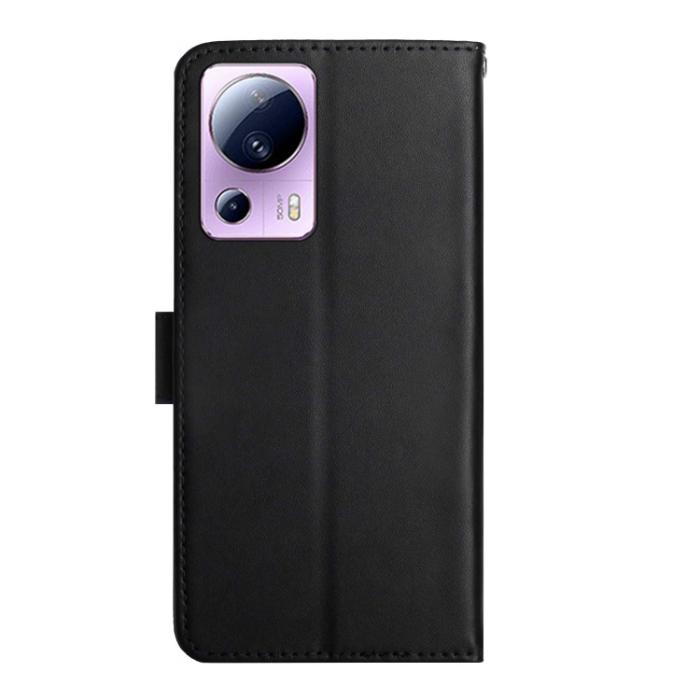 Bild 3,  Xiaomi 13 Lite 5G Fodral Äkta Läder Nappa Textur Svart