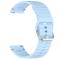  Klockarmband 22 mm Silikon Wave Design Ljus Blå