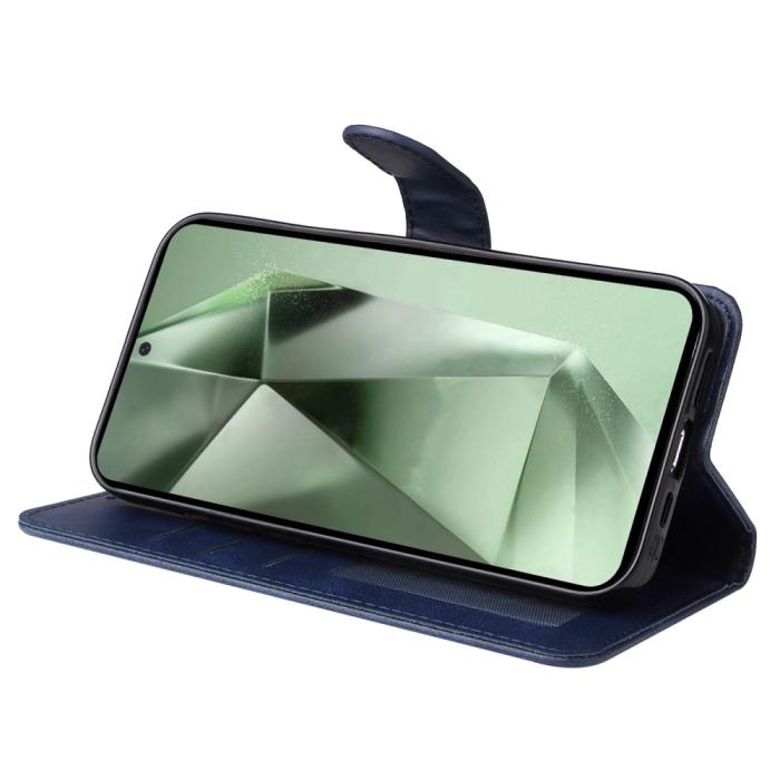 Bild 3,  Samsung Galaxy S24 FE Plånboksfodral Läder Mörk Blå